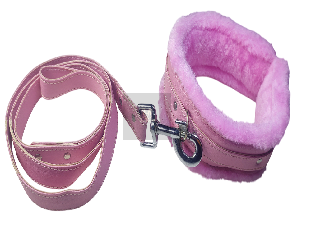 LEATHER BONDAGE BDSM FURRY KIT PINK