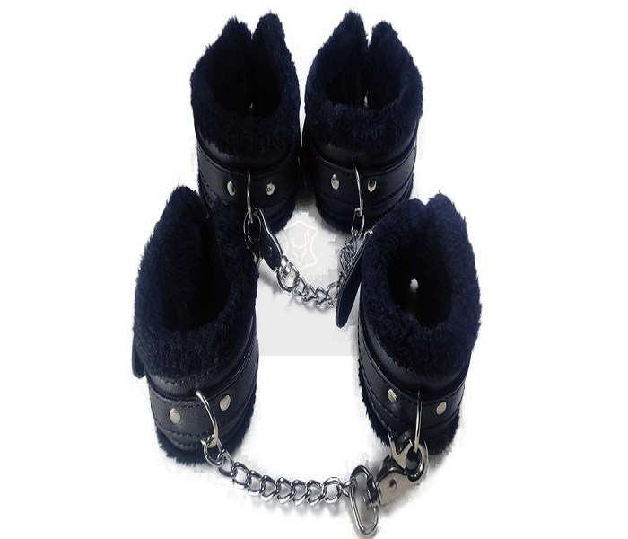 BLACK LEATHER LUXURY BONDAGE BDSM KIT