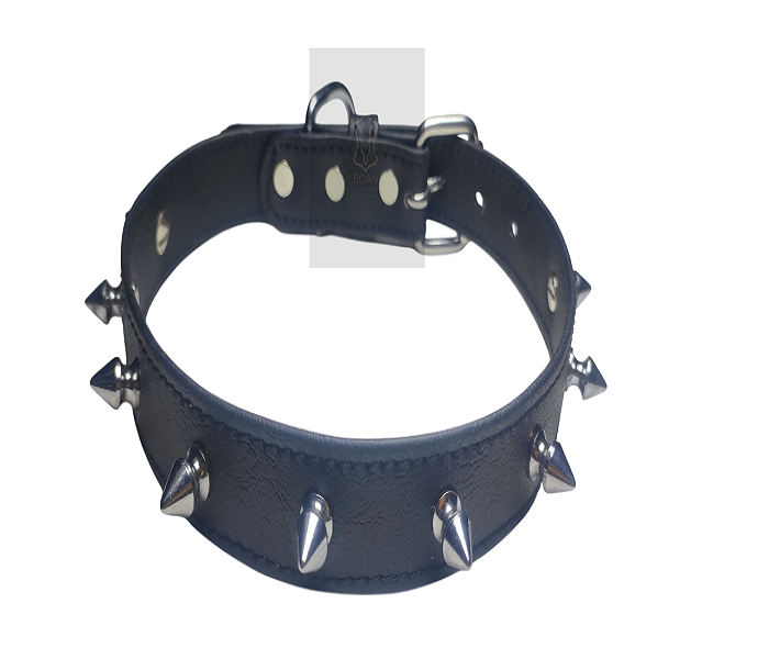 Black Leather Bdsm Spiked Neck Collar